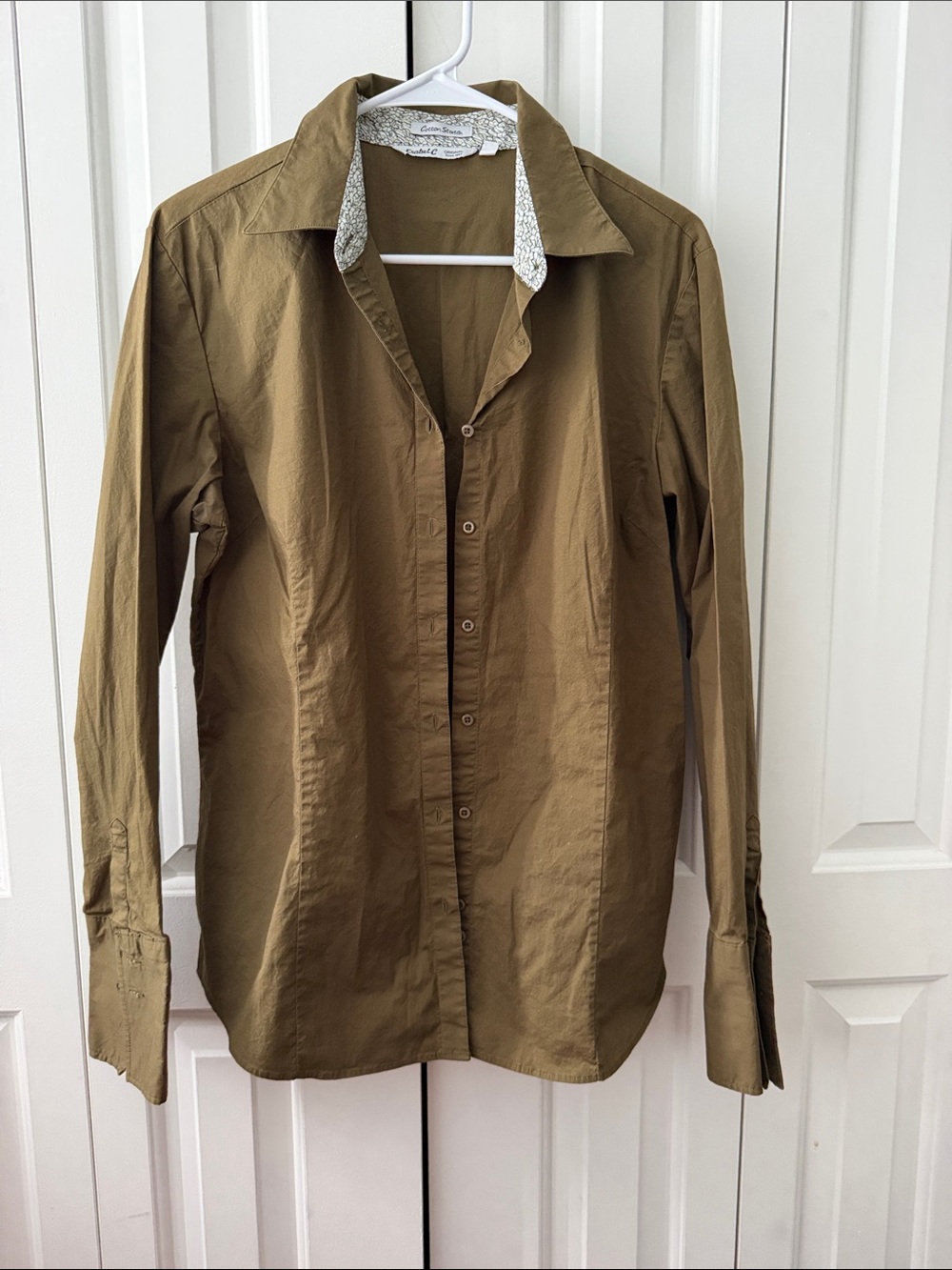 Olive-Brown Button-Up Shirt